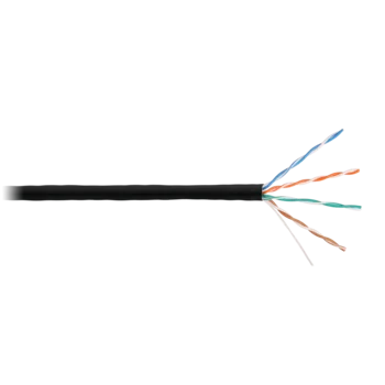 Кабель U/UTP 4 пары, Кат.5e, одножильный, медный, 0,50мм, внутр./внеш., LSZH -40C, черный, 305м